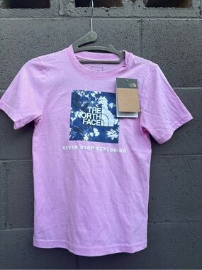The North Face Girls' Lavender Short-Sleeve Logo Tee with Floral Graphic